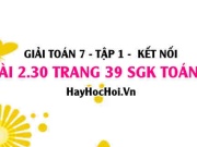 Bài 2.30 SGK Toán 7 tập 1 Kết nối tri thức